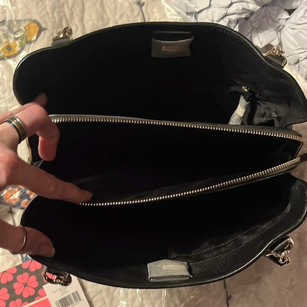 NWT Kate Spade medium triple compartment shoulder bag in black - Picture 10 of 13
